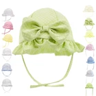 Baby Sun Hat Summer Beach Hat Bucket Cap Boy Girl Strap Cotton Sunny Stars 0-24M