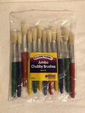 Colorations Plastic Handle Jumbo Chubby Paint Brushes for Kids Painting Multipac