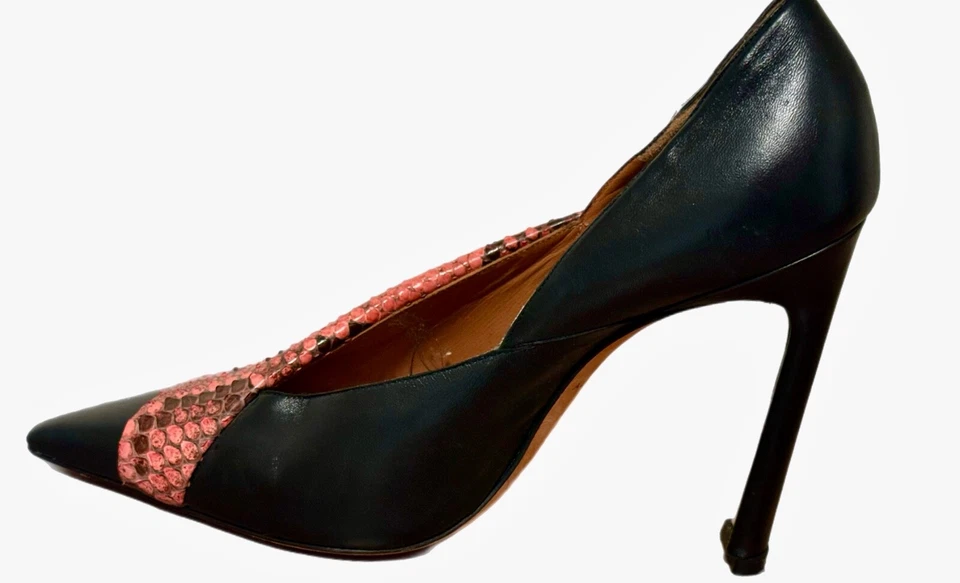 Tacones Altuzarra Rosa Piel de Serpiente y Cuero Talla 39 Usados en Excelente Condición Foto 4 de 4