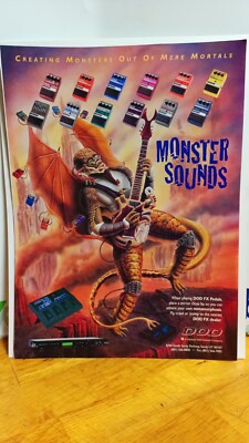 DOD GUITAR EFFECTS CHORUS DELAY MONSTER SOUNDS 1995   PRINT AD 11 X 8.5   z1