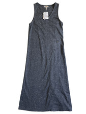 Talbots Sleeveless Women's Dark Gray Casual Long Flared Dress, S