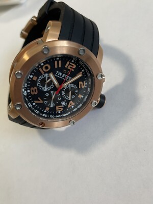 TW Steel TW131 Grandeur Tech Rose Gold-Plated Chronograph Rubber