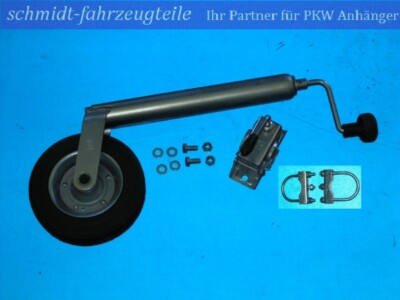 Stützrad / Bugrad 200x50 mit Klemmschelle für Ø 70 mm Zugrohr