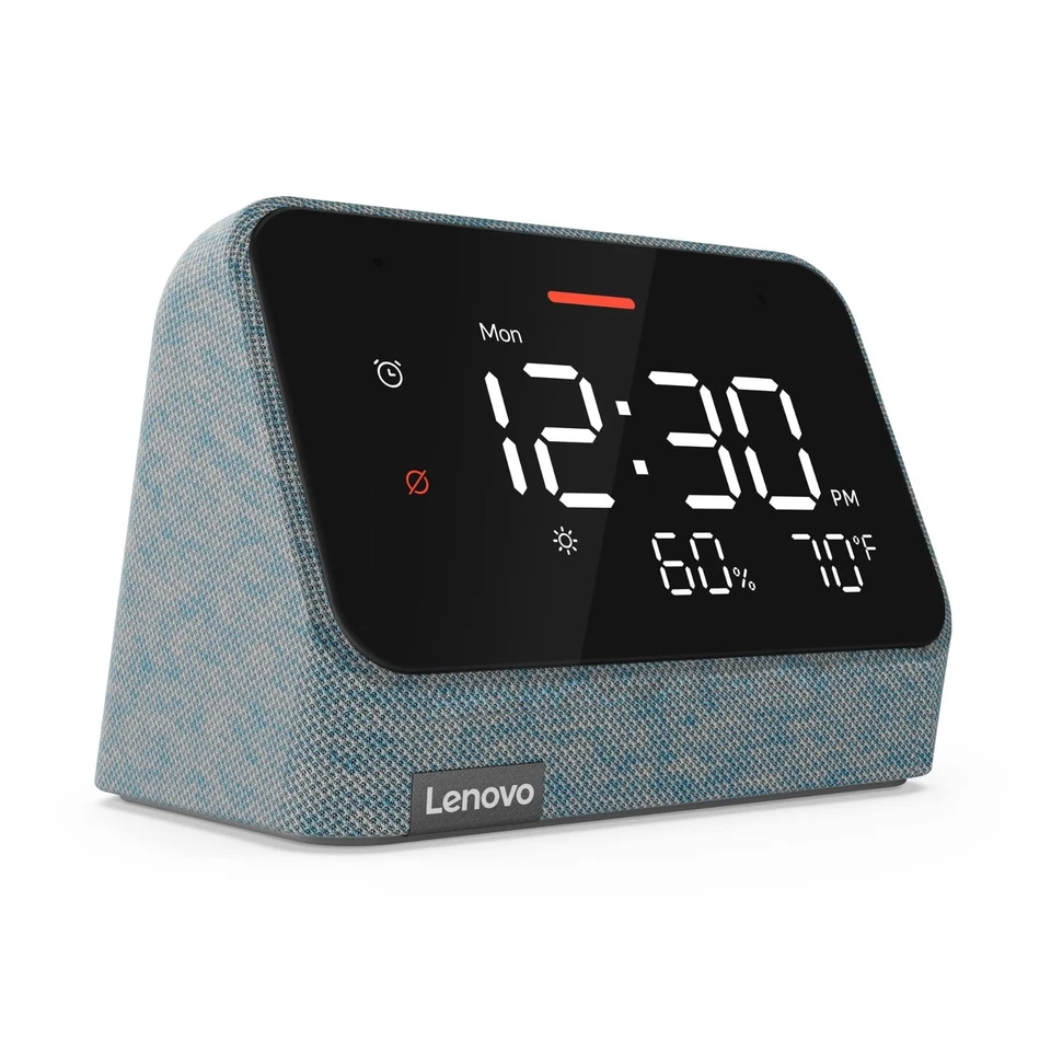 Lenovo Smart Clock Essential mit Google Assistant - Hanfblau (US-Version)
