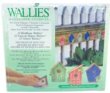 NOS Wallies 12099 Birdhouses Pre-pasted Wallpaper Cutouts Washable Strippable