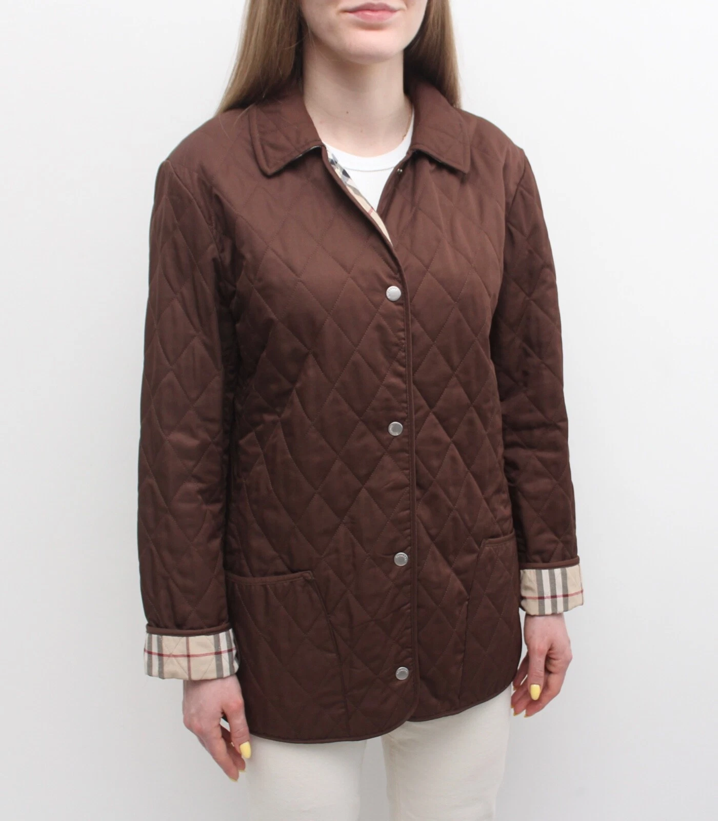 Giacca Trapuntata Donna BURBERRY London Blazer Nova Check S made in ENGLAND