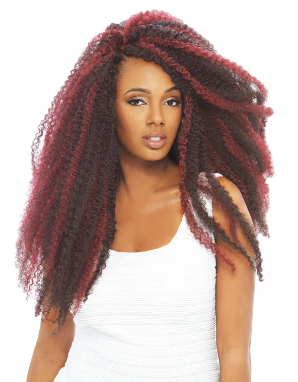 Janet Collection Noir Afro Twist Braid 100% Kanekalon Synthetic Marley Braiding - Image 2 of 4