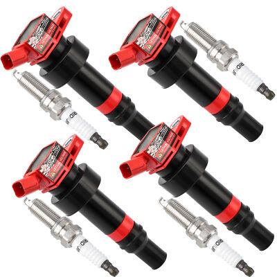 Set of 4 Spark Plug and Ignition Coil For Kia Rio Soul 2012 2013 2014-2019 1.6L