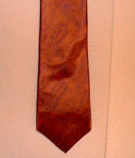 Guy Laroche Solid Brown Paisley Print Silk Neck Tie made in USA #119