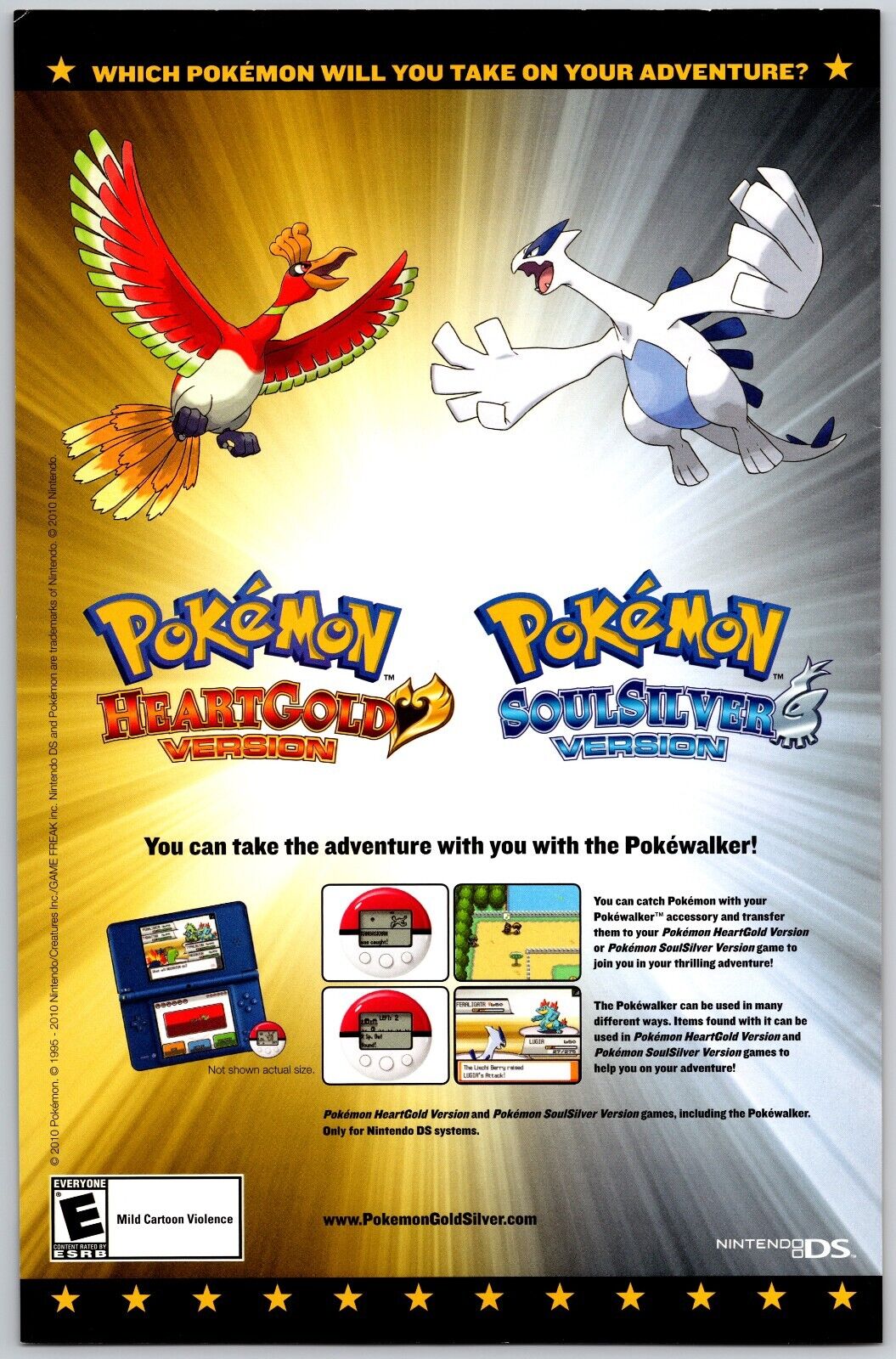 RARE Pokemon Gold Silver HO-HO Bookmark Game Ad PROMO Nintendo