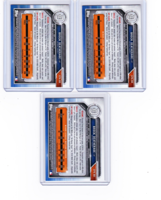 Brock Deatherage 2019 Bowman Chrome 3X Lot Speckle Auto /299 Ref