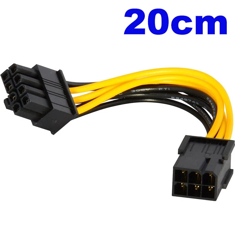 6-pin to 8-pin PCI Express Power Converter Cable for GPU Video Card PCIE