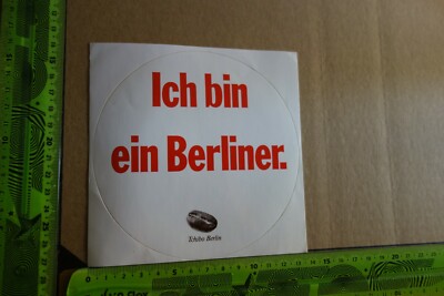 Alter Aufkleber Reise Stadt Berlin Kaffee Tchibo ICH BIN EIN BERLINER