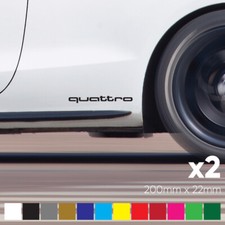x2 Audi Quattro Sticker Decal Vinyl Race Door Window Body Panel Sticker - 200mm