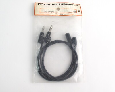ITT/Pomona 4274-36-0 Multi-Stacking Banana Patch Cord with Fuse Holder 36'' Black