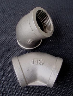 4C-100 2PACK STAINLESS STEEL 45 DEGREE COUPLING 1'' NPT PIPE