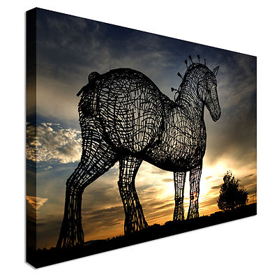 Pferd Skulptur Glasgow Leinwand Wandbild Bild Druck