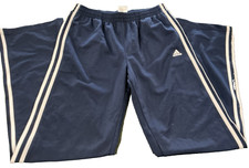 Adidas Track Pants Boys XL 18 Navy Blue 3 Stripes Waist Drawstrings EXCELLENT