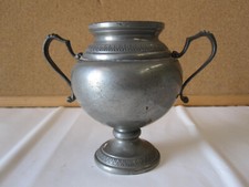 Vaso antico in peltro anfora porta fiori vintage vasetto portafiori