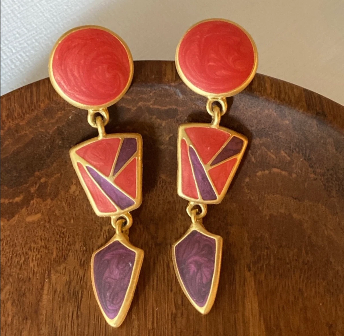 Purple and deals yellow earrings