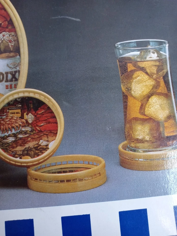 NOS 80s NEW ORLEANS D.H. Holmes BAYOU BANQUET TRAY DIXIE BEER Tabasco coaster - Image 3 of 4