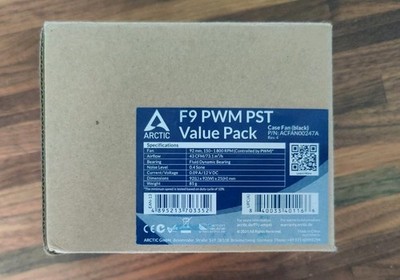 5 x Arctic F9 PWM PST Value Pack 92mm PC Case Fans 1800 RPM 43 CFM 4-Pin