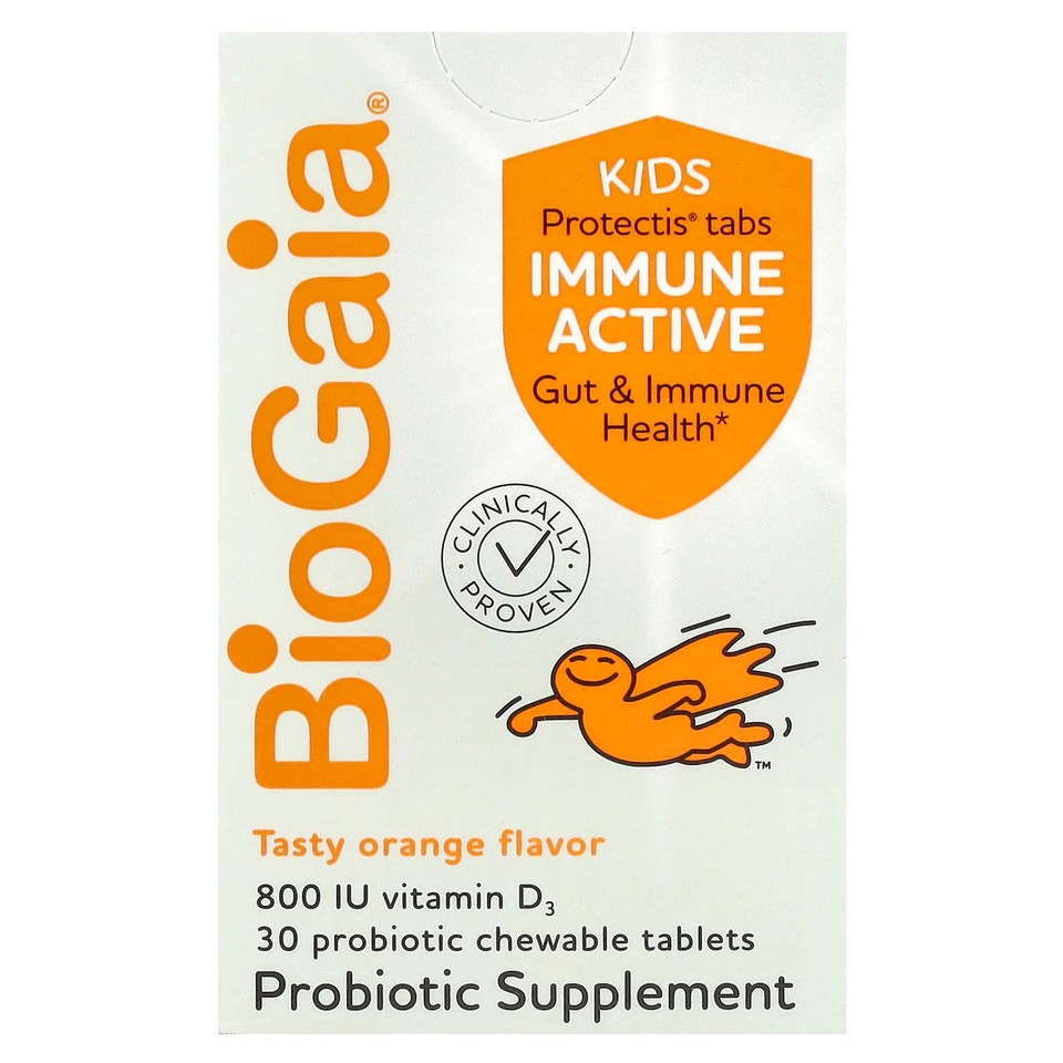 Protectis Kids, Immune Active, Tasty Orange, 30 Probiotic Chewable Tablets