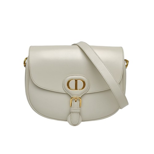 DIOR Dior Bobby Medium 22cm White Calfskin Shoulder Bag