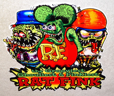 VINTAGE RATFINK W/ 2 MONSTERS ED ROTH PORCELAIN METAL RAT FINK