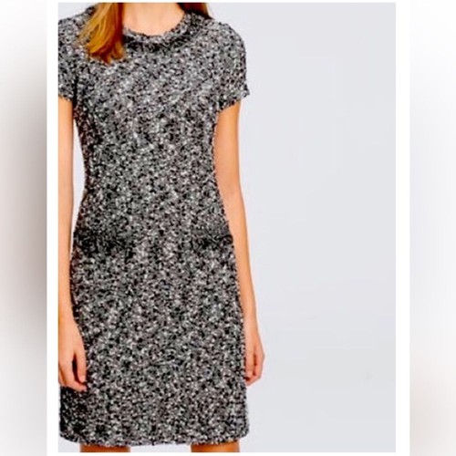 Ann Taylor Stretch Tweed Fringe Dress Size Small