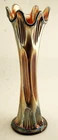 Vintage Amethyst Fenton Diamond Rib Carnival Glass Vase 11"