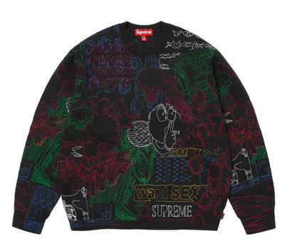 トップス Supreme Collage Embroidered Sweater s-l400.jpg