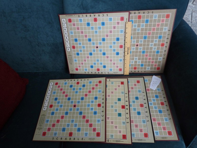 6. VINTAGE SCRABBLE BOARDS 1948 FOR REPLACEMENT, ARTS & CRAFTS EC