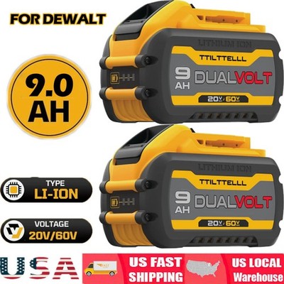 2X 9Ah Fit for DeWalt FLEX-VOLT 20V/60V MAX Battery Lithium-ion DCB609-2 DCB612