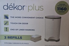 Dekor Plus Diaper Pail Refills 2 Pack Fits Dekor Plus Holds 1160 Diapers