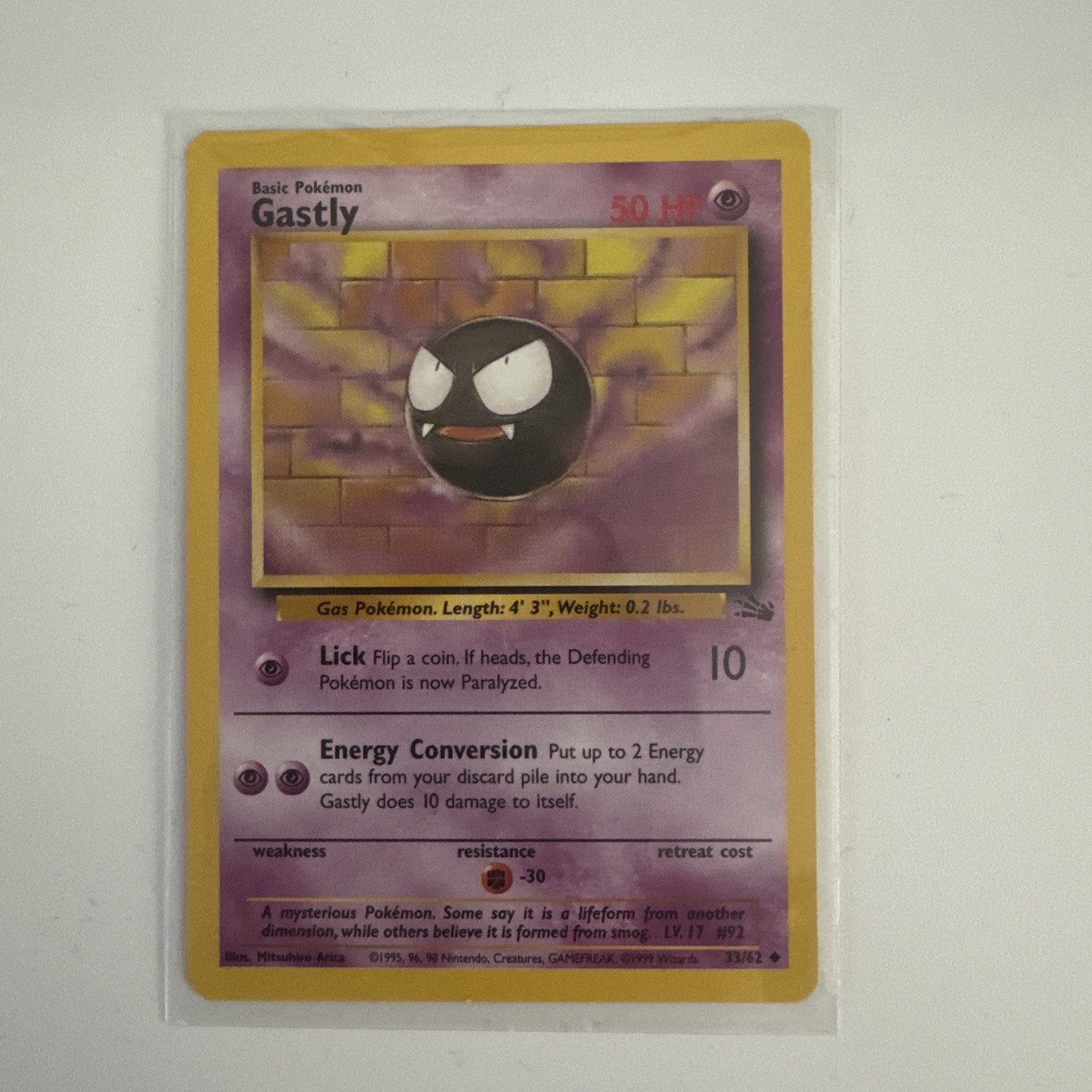 Gastly 33/62 Fossil Regular Uncommon Near Mint