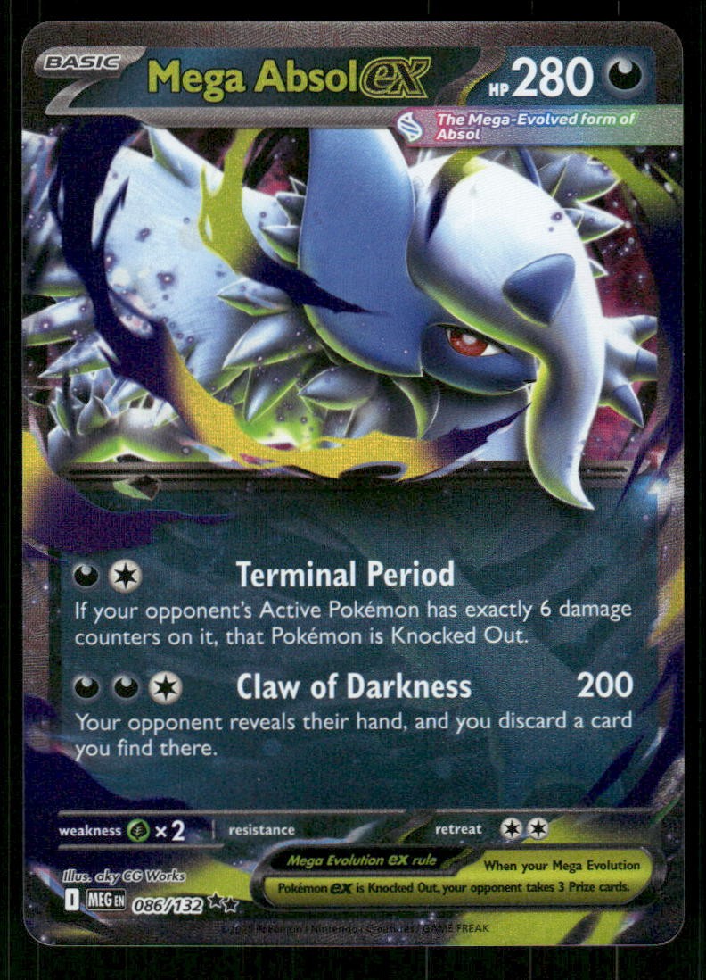 Mega Absol ex Holo Double Rare ME01: Mega Evolution 086/132 NM