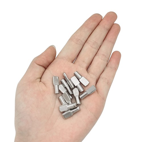 100 Pezzi Picchetti per Mensole,5mm Forma di Cucchiaio Nichelato Supporto Mensola Picchetti,Libro... - Foto 5 di 7