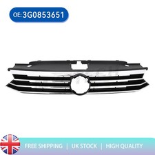 Fits VW Passat 2015-2020 Front Center Main Grille With Chrome Slats 3G0853651