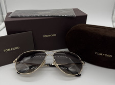 NIB TOM FORD MARKO TF144 28D Sunglasses Gold Frame Polarized Lens 140mm 58/13