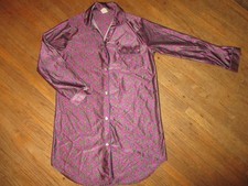 Private Moments New York Vintage Purple Paisley Sleep Shirt Nightgown Sz Medium