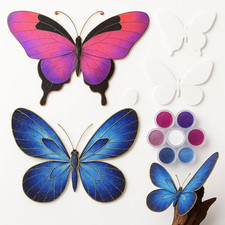 Cloisonne Enamel 3D Butterfly DIY Craft Kit, 2Pcs Filigree Enamel Art Projects C