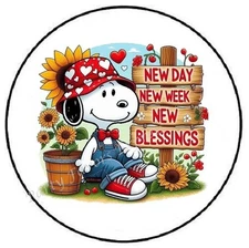 NEW DAY NEW WEEK NEW BLESSINGS BEAGLE ENVELOPE SEALS LABELS STICKERS PARTY FAVOR