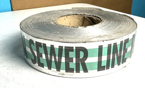 Detectable Caution Sewer Line Below Tape 2" Underground Warning