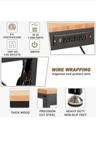 Height Adjustable Workbench 48"x 24" Large Capacity Heavy-Duty Power Outlets