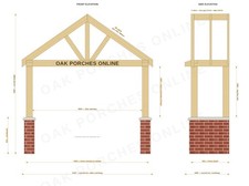 The Telford Oak Porch 2900&ndash;3000mm Wide | Semi-Built Green Oak, Made to Measure