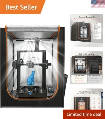 3D Printer with LED Lighting, Fireproof Dustproof Tent Constant Temperature P...