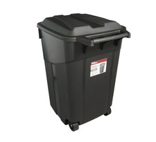 Hyper Tough 45 Gallon Wheeled Heavy Duty Plastic Garbage Can, Black