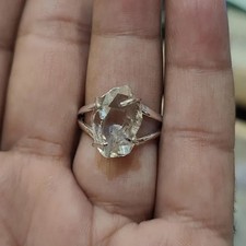 Herkimer Diamond 925 Sterling Silver Band Statement Ring Handmade Ring All Size