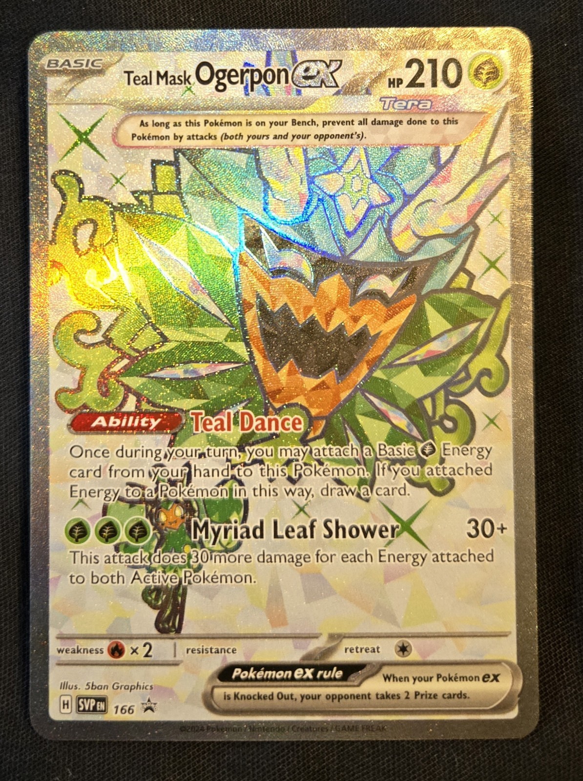Pokémon Teal Mask Ogerpon ex 190/167 Twilight Masquerade Ultra Rare Holo EX